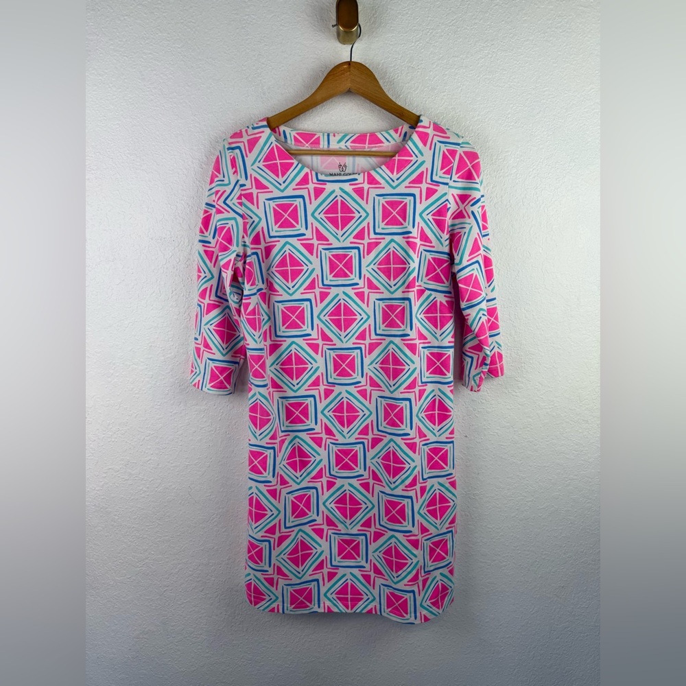 Mahi Gold Bimini pink & white dress sz large